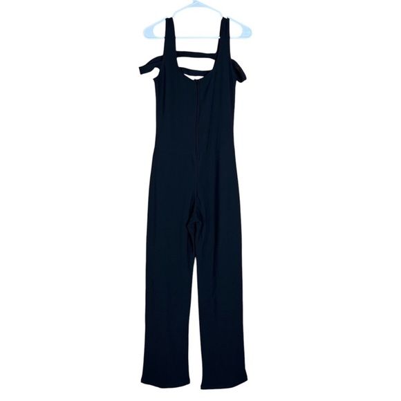 Frederick's of Hollywood Jumpsuit Size Large Black Flare Leg Playsuit Catsuit - Picture 8 of 12